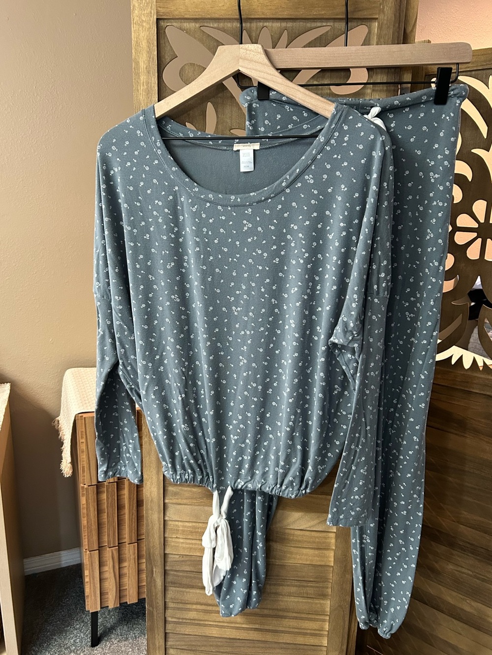 Eberjey Gisele Sz M Sage Floral Modal Slouchy PJ Set